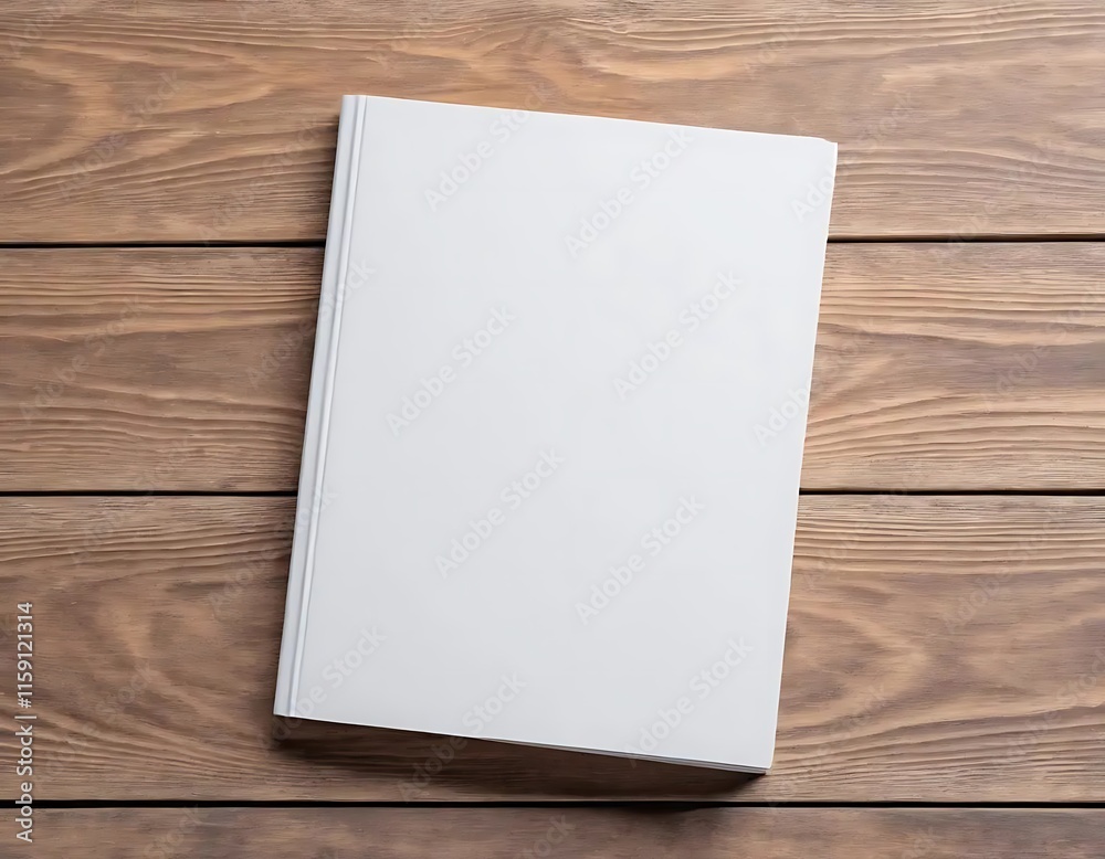 Blank Brochure on Wooden Surface Mockup Blank Brochure on Wooden Surface Mockup