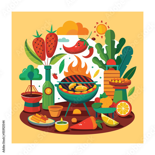 A Delicious Mexican Food Vector Illustration