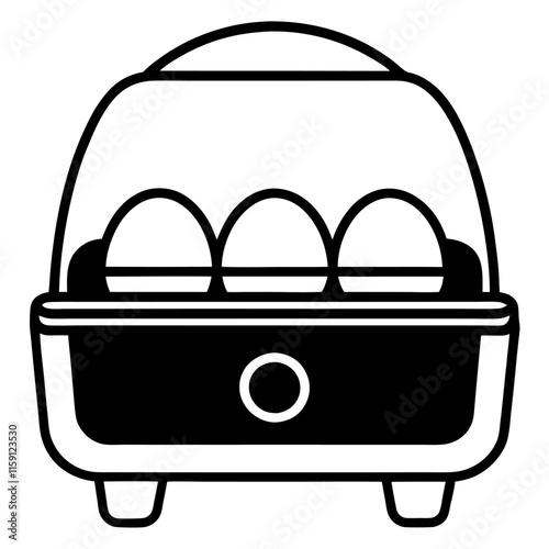 Egg Cooker silhouette vector icon illustration,egg,cooker,oven on white background.