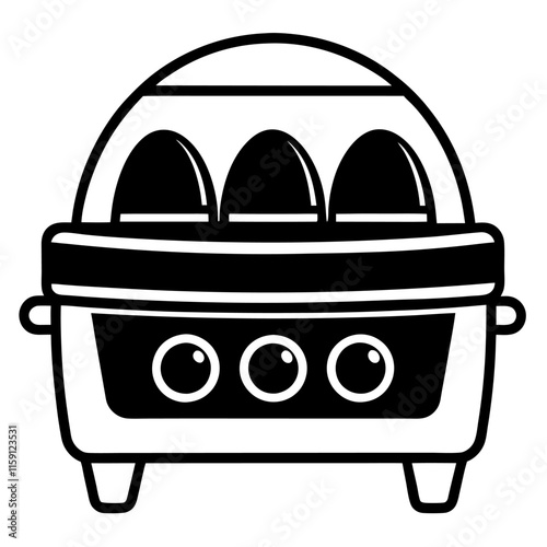 Egg Cooker silhouette vector icon illustration,egg,cooker,oven on white background.