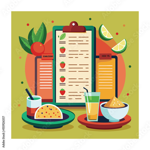 A Delicious Mexican Food Vector Illustration