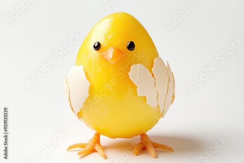 Delightful chick creation made from hard-boiled egg art for springtime festivities and celebrations photo