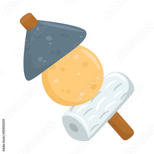 Oden Emoji Icon Illustration. Japanese Food Vector Symbol Emoticon Design Doodle Vector.