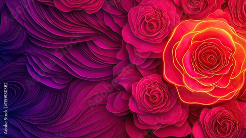 Rose floral abstract background concept. Vibrant abstract roses in rich colors, blending elegance and artistic flair.