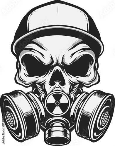 Skull with sporty style wearing mask
