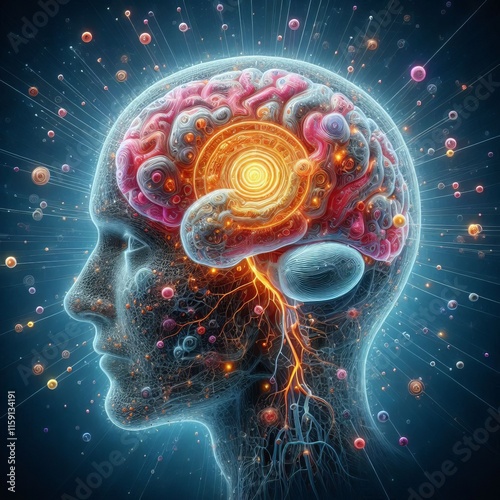 21 Brain highlighting the visual cortex when processing visual s