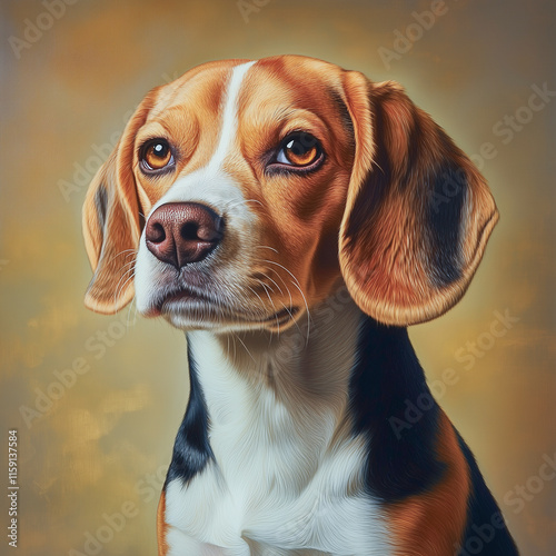 Beagle dog portrait showcasing soft features and expressive eyes photo