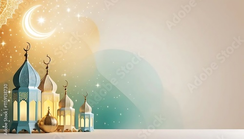 Serene Ramadan Lanterns - a Peaceful Islamic Art Design