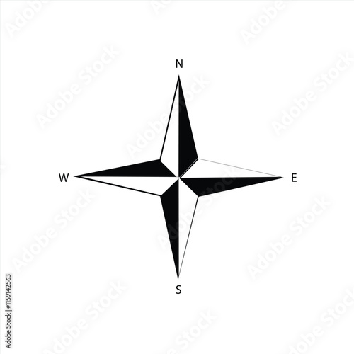 Compas icon. Modern flat compass pictogram, business, marketing, internet concept. Logo illustration. Simple vector symbol for web site design or button to mobile app.