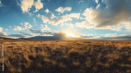 Adventure travel to Mount Kilimanjaro in Tanzania, Africa with towering peaks and rolling savanna plains photo