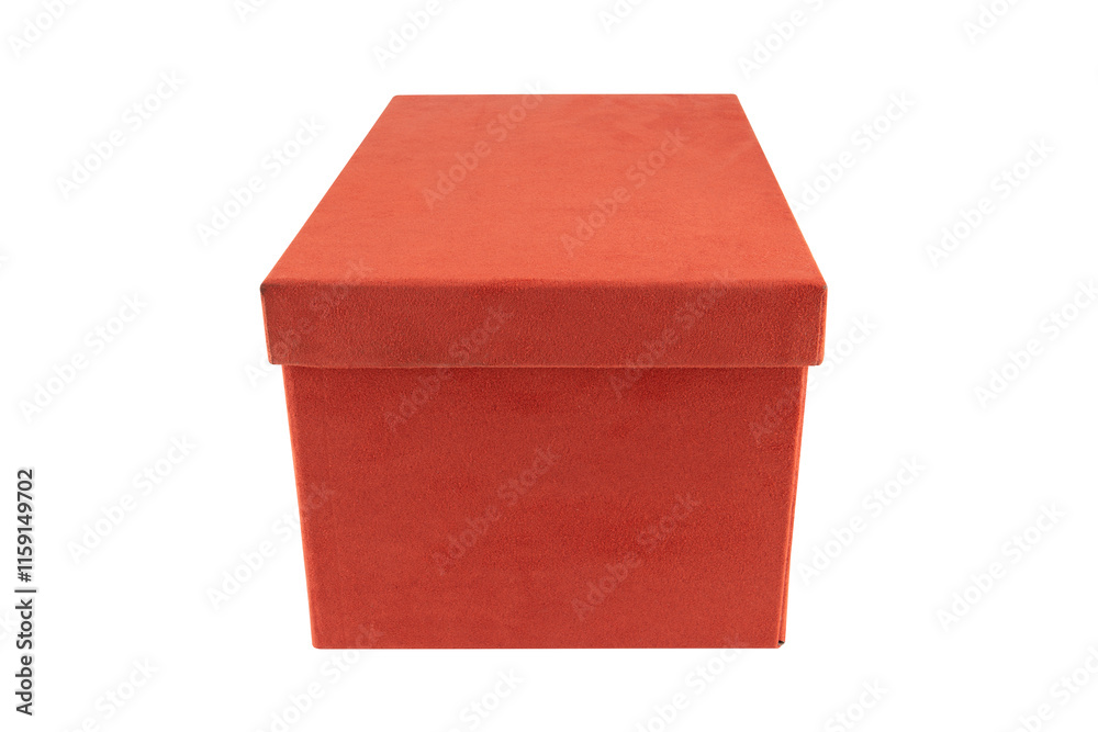 red cardboard box with cover isolated on a white background red cardboard box with cover isolated on a white background