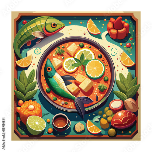 A Delicious Mexican Food Vector Illustration