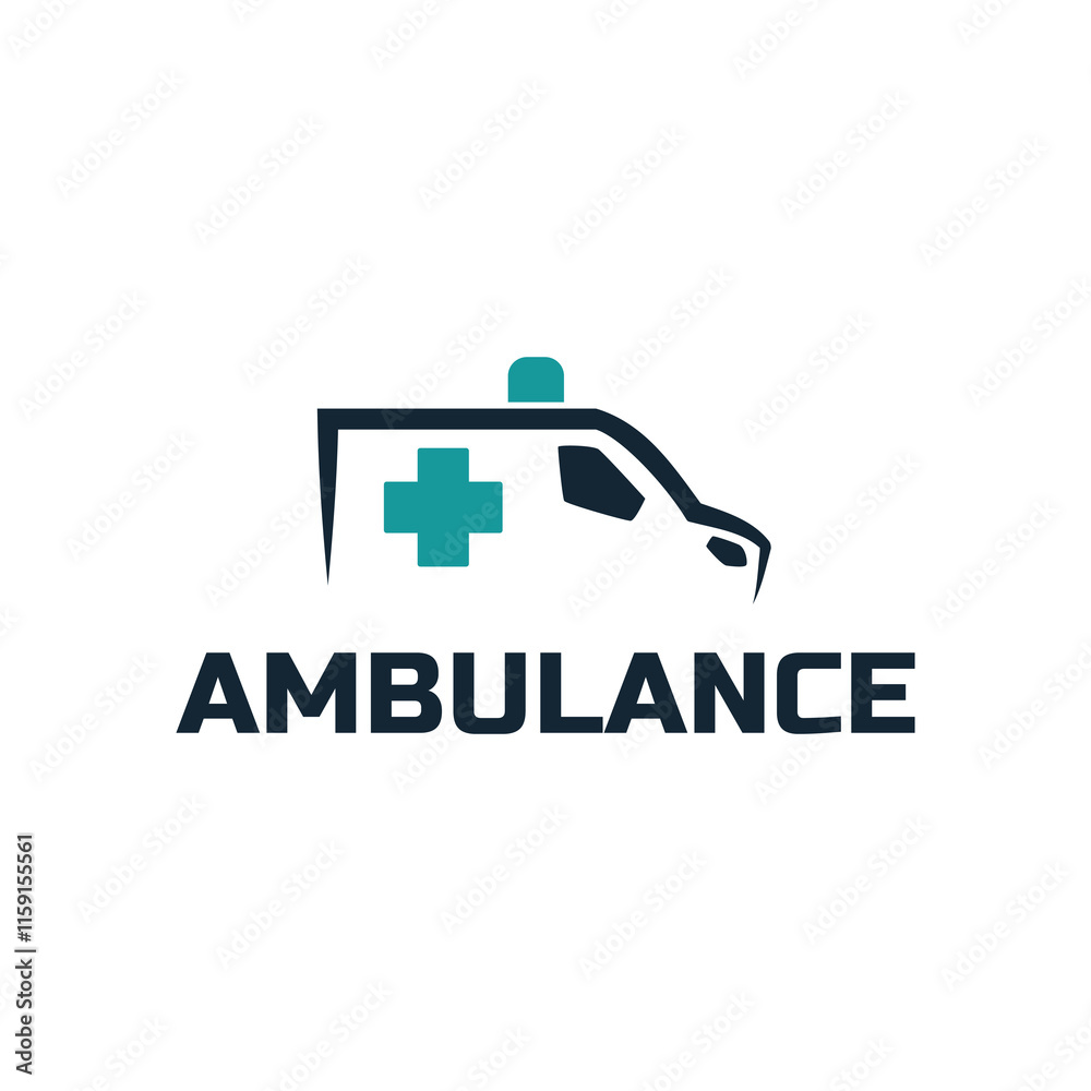 Obraz premium Ambulance logo, icon symbol. First aid response logo sign. Isolated on white background.