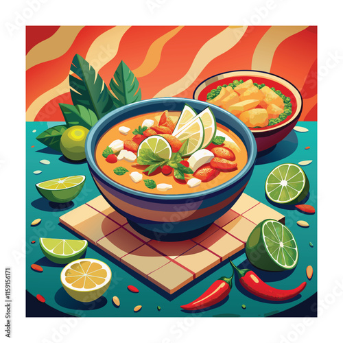 A Delicious Mexican Food Vector Illustration
