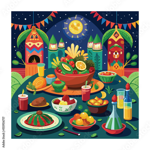 A Delicious Mexican Food Vector Illustration