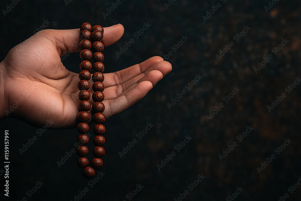 brown prayer beads in the hands of a person brown prayer beads in the hands of a person