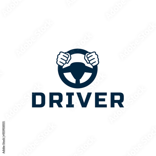 Steering wheel logo. Automobile steer wheel illustration on white background