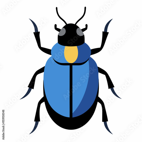 beetle vector art illustration on white background 