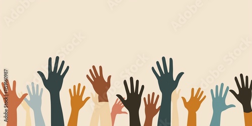 United for Equity, Diverse Hands Symbolizing Inclusivity and Economic Equality

