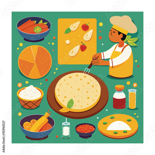 A Delicious Mexican Food Vector Illustration