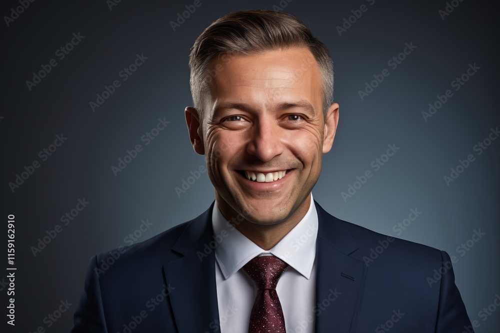 smiling man in a suit and tie with a blue background smiling man in a suit and tie with a blue background