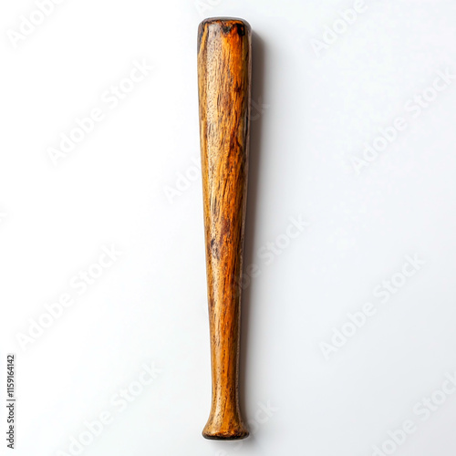 Wooden baseball bat, isolated on white background .