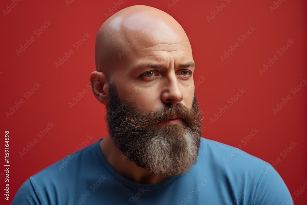Fototapeta premium arafed man with a beard and a bald head