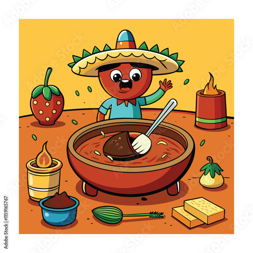 A Delicious Mexican Food Vector Illustration