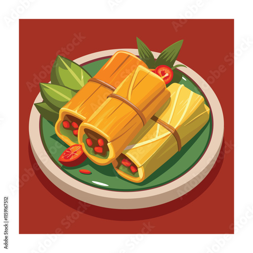 A Delicious Mexican Food Vector Illustration
