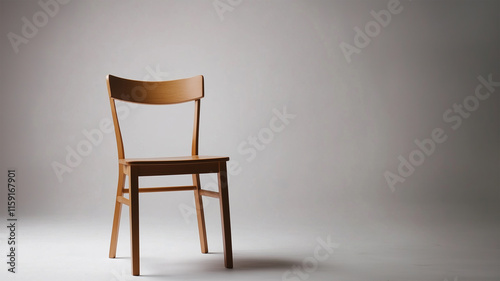 Wallpaper Mural シンプルで美しい木製椅子の白背景写真 Torontodigital.ca