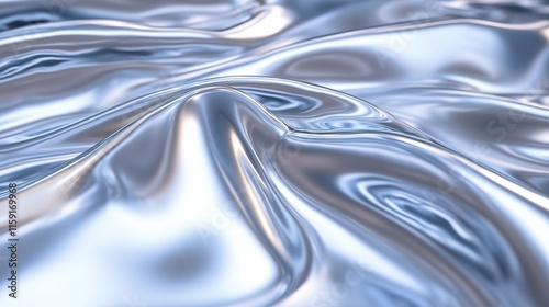 Smooth, shimmering surface with flowing folds creates mesmerizin photo