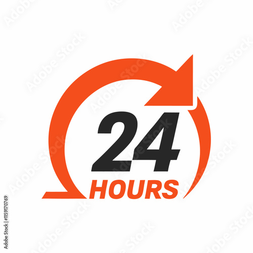 24 hours service vector illustration (3)