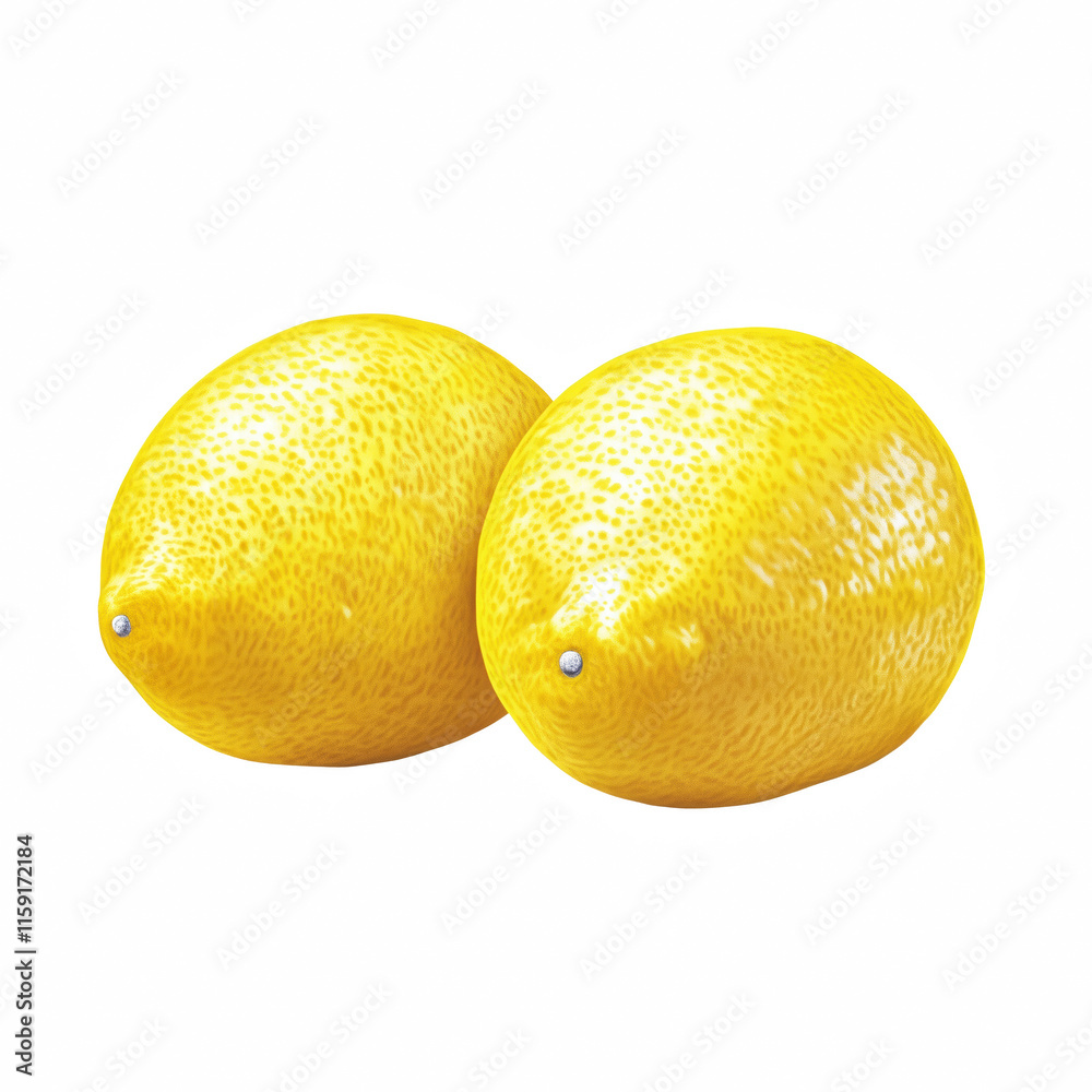 Realistic lemons isolated on transparent background Generative Ai. Realistic lemons isolated on transparent background Generative Ai.