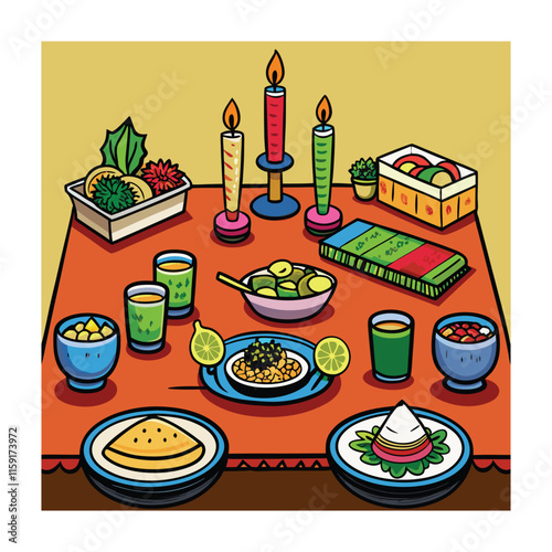 A Delicious Mexican Food Vector Illustration