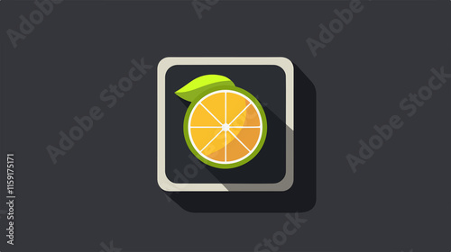 Vibrant Lime Citrus Fruit Flat Color Icon for Food Apps and Web