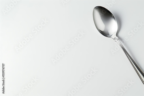 minimalist kitchen utensil, cuillre pure manche lgant sur fond blanc, idale pour une dco minimaliste