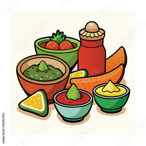 A Delicious Mexican Food Vector Illustration