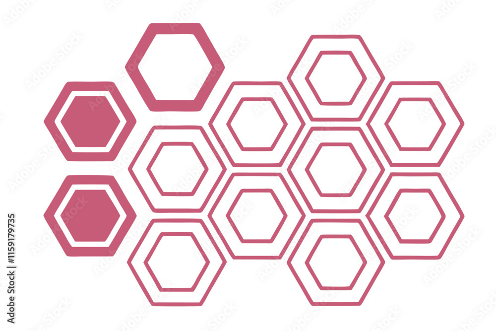 Abstract Pink Hexagon Pattern Geometric Design, Modern Style Abstract Pink Hexagon Pattern Geometric Design, Modern Style