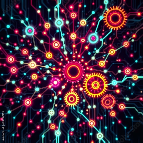 Intricate Cybernetic Data Visualization