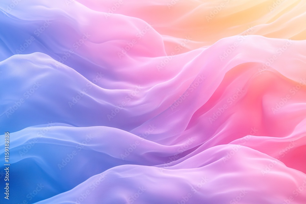 Obraz premium Soft, flowing fabric in pastel shades creates dreamy, ethereal a