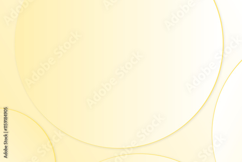 Abstract gold circle lines on pastel, cream background