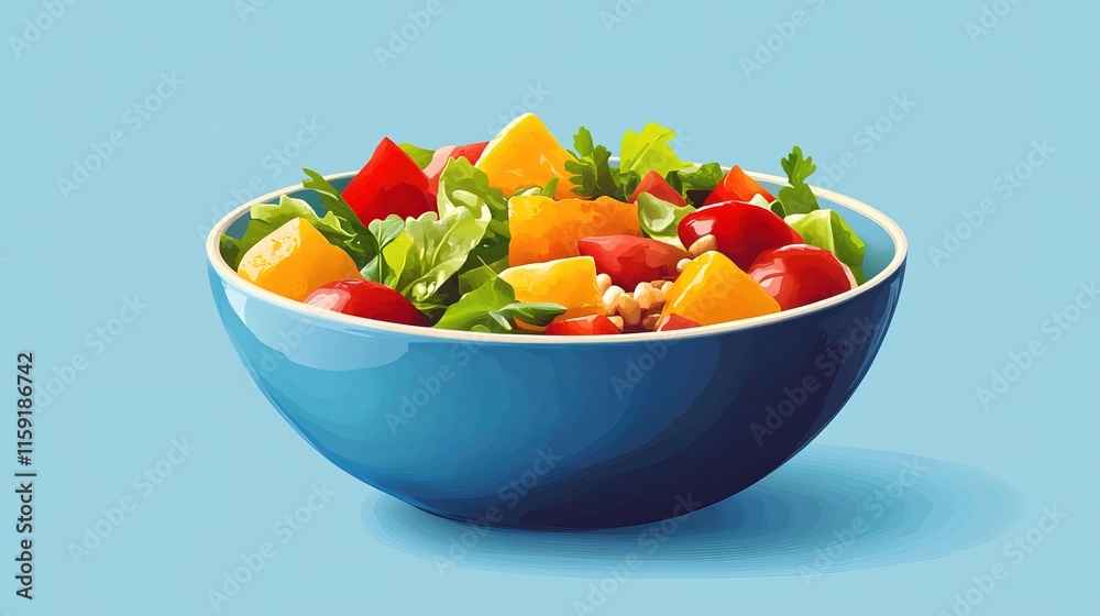 Colorful healthy bowl filled with fresh ingredients and grains Colorful healthy bowl filled with fresh ingredients and grains