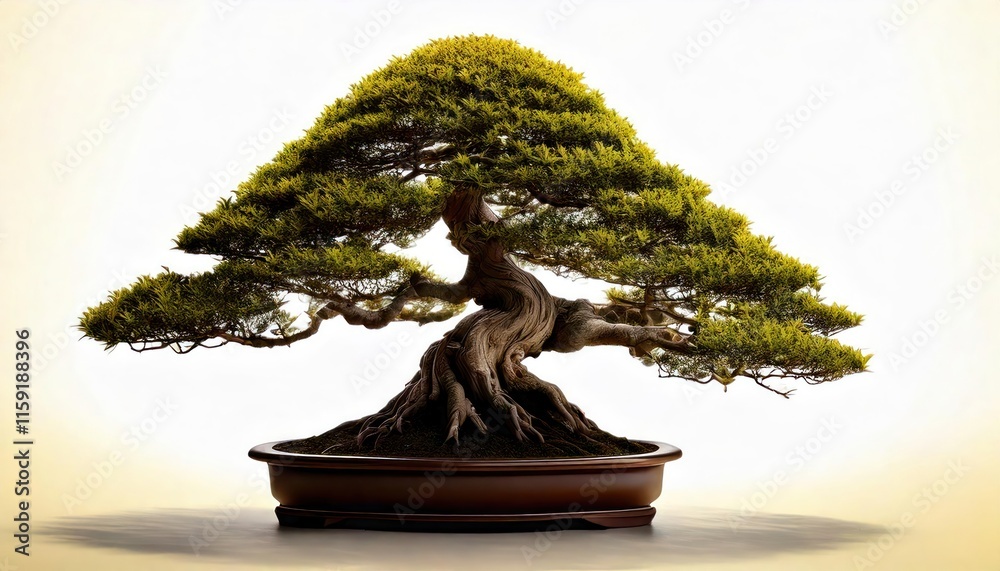  A big old bonsai tree with soft shadows 
