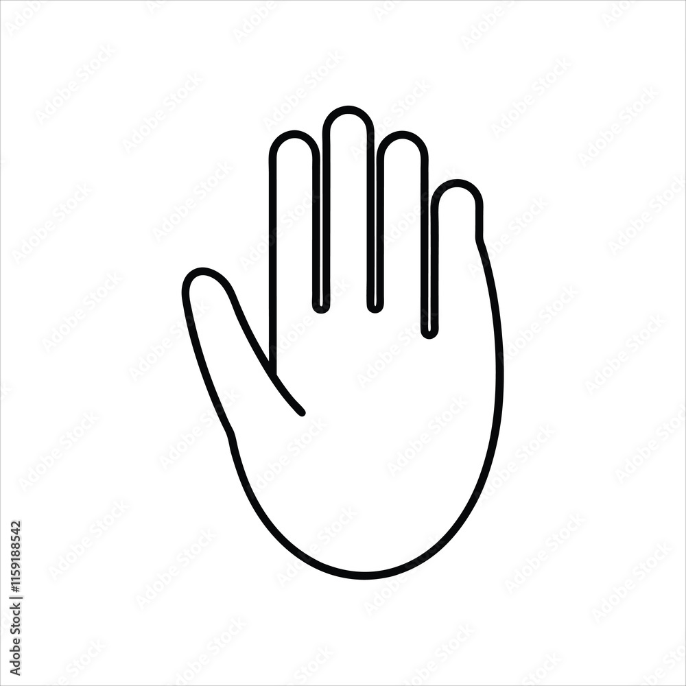 Touch Hand Outline Icon Modern Human Senses Illustration Touch Hand Outline Icon Modern Human Senses Illustration