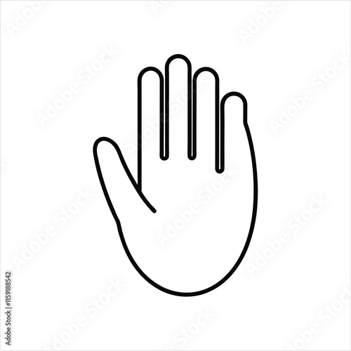 Touch Hand Outline Icon Modern Human Senses Illustration