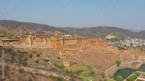 Amber Palace in Jaipur, India Drone 4K