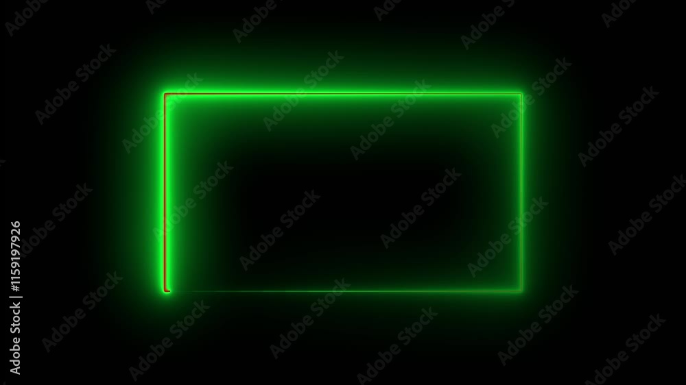 Animation of glowing neon rectangle frame background. Neon rectangle shape line animation Rectangle frame neon light turn on and motion graphic on transparent background. Animation of glowing neon rectangle frame background. Neon rectangle shape line animation Rectangle frame neon light turn on and motion graphic on transparent background.