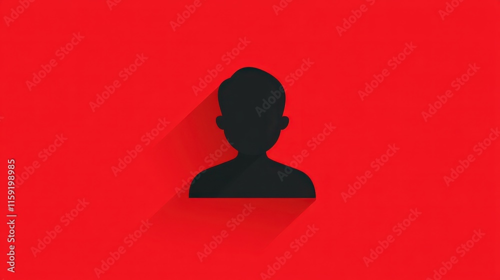 Simple red icon representing a person with a shadow effect for digital design use Simple red icon representing a person with a shadow effect for digital design use