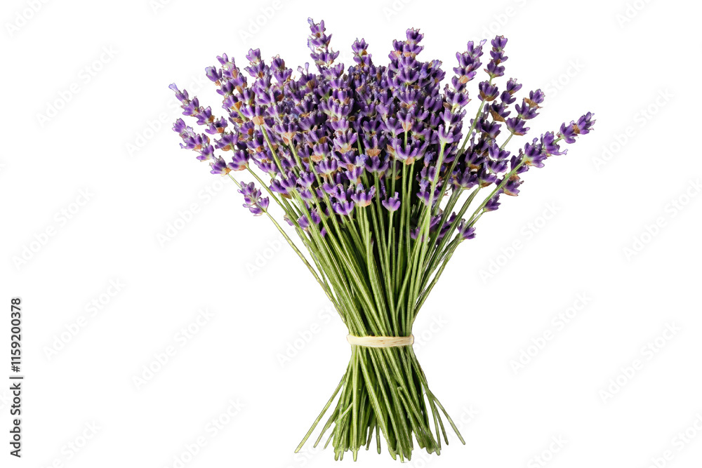 Fototapeta premium Lavender calming concept. A vibrant bouquet of lavender flowers wrapped and ready for display.