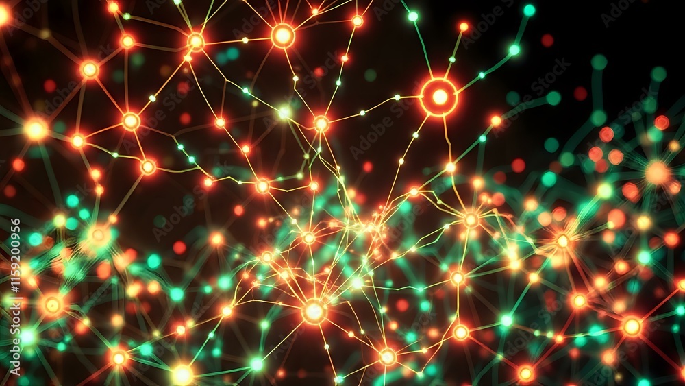 Fototapeta premium Futuristic Bioluminescent Network - Abstract Art for Tech & Nature Fans